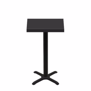 24" x 30" Urban Onyx Quick Ship Table + Black Bar Height 22" x 22" Cross Base