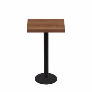 24" x 30" Urban Toasted Birch Quick Ship Table + Black Bar Height 18" Disc Base