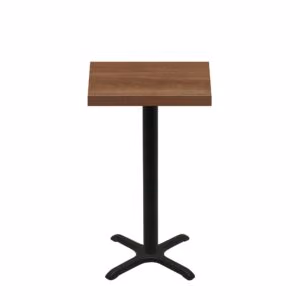 24" x 30" Urban Toasted Birch Quick Ship Table + Black Bar Height 22" x 22" Cross Base