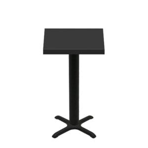 30" x 30" Urban Onyx Quick Ship Table + Black Bar Height 22" x 22" Cross Base