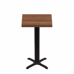 30" x 30" Urban Toasted Birch Quick Ship Table + Black Bar Height 22" x 22" Cross Base