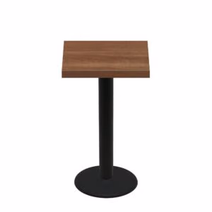 30" x 30" Urban Toasted Birch Quick Ship Table + Black Bar Height 22" Disc Base