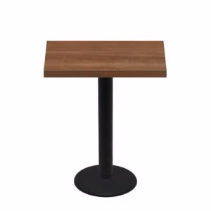 30" x 42" Urban Toasted Birch Quick Ship Table + Black Bar Height 22" Disc Base