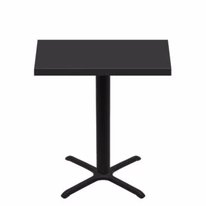 30" x 48" Urban Onyx Quick Ship Table + Black Bar Height 30" x 30" Cross Base