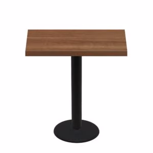 30" x 48" Urban Toasted Birch Quick Ship Table + Black Bar Height 22" Disc Base