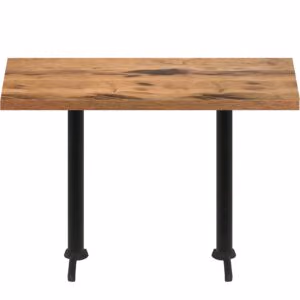 30" x 72" Urban Natural Heartwood Quick Ship Table + (2) Black Bar Height 22" T Bases