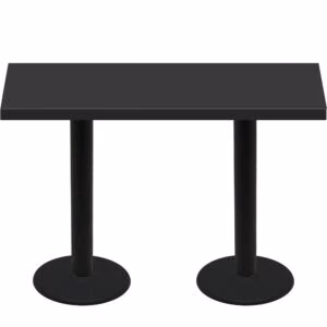 30" x 72" Urban Onyx Quick Ship Table + (2) Black Bar Height 22" Disc Bases