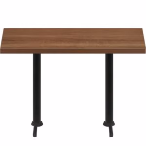 30" x 72" Urban Toasted Birch Quick Ship Table + (2) Black Bar Height 22" T Bases