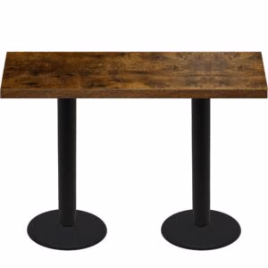 30" x 72" Urban Vintage Autumn Quick Ship Table + (2) Black Bar Height 22" Disc Bases