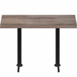 30" x 72" Urban Weathered Barnwood Quick Ship Table + (2) Black Bar Height 22" T Bases
