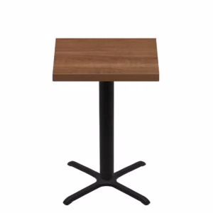 36" x 36" Urban Toasted Birch Quick Ship Table + Black Bar Height 30" x 30" Cross Base