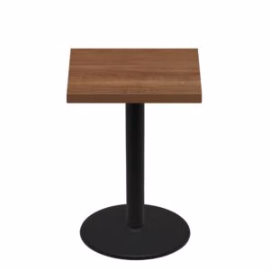 36" x 36" Urban Toasted Birch Quick Ship Table + Black Bar Height 30" Disc Base