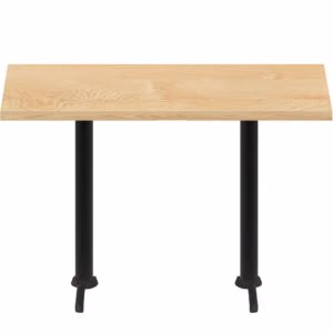 30" x 72" Woodland Clear Coat Finish Quick Ship Table + (2) Black Bar Height 22" T Bases