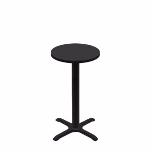 24" Round Two-Sided Mahogany/Black Quick Ship Table - Black Up + Black Counter Height 22" x 22" Cross Base