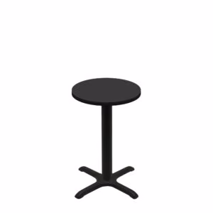 24" Round Two-Sided Mahogany/Black Quick Ship Table - Black Up + Black Standard Height 22" x 22" Cross Base