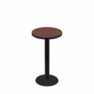 24" Round Two-Sided Mahogany/Black Quick Ship Table - Mahogany Up + Black Counter Height 18" Disc Base