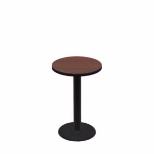24" Round Two-Sided Mahogany/Black Quick Ship Table - Mahogany Up + Black Standard Height 18" Disc Base