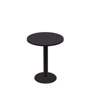 30" Round Two-Sided Mahogany/Black Quick Ship Table - Black Up + Black Standard Height 18" Disc Base