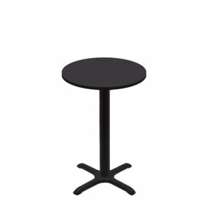 30" Round Two-Sided Mahogany/Black Quick Ship Table - Black Up + Black Counter Height 22" x 22" Cross Base