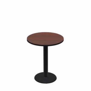 30" Round Two-Sided Mahogany/Black Quick Ship Table - Mahogany Up + Black Standard Height 18" Disc Base