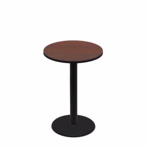 30" Round Two-Sided Mahogany/Black Quick Ship Table - Mahogany Up + Black Counter Height 22" Disc Base