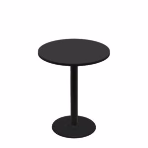36" Round Two-Sided Mahogany/Black Quick Ship Table - Black Up + Black Counter Height 22" Disc Base