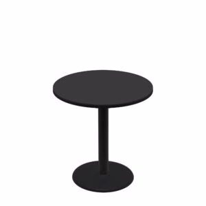 36" Round Two-Sided Mahogany/Black Quick Ship Table - Black Up + Black Standard Height 22" Disc Base