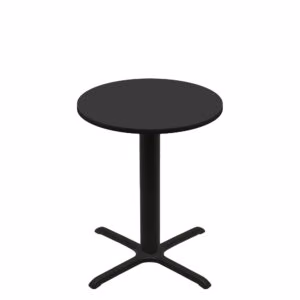 36" Round Two-Sided Mahogany/Black Quick Ship Table - Black Up + Black Counter Height 30" x 30" Cross Base