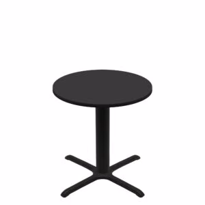 36" Round Two-Sided Mahogany/Black Quick Ship Table - Black Up + Black Standard Height 30" x 30" Cross Base