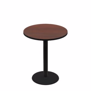 36" Round Two-Sided Mahogany/Black Quick Ship Table - Mahogany Up + Black Counter Height 22" Disc Base
