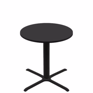 42" Round Two-Sided Mahogany/Black Quick Ship Table - Black Up + Black Counter Height 36" x 36" Cross Base