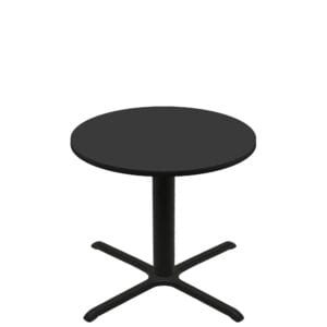 42" Round Two-Sided Mahogany/Black Quick Ship Table - Black Up + Black Standard Height 36" x 36" Cross Base