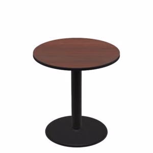 42" Round Two-Sided Mahogany/Black Quick Ship Table - Mahogany Up + Black Counter Height 30" Disc Base
