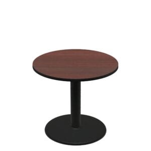 42" Round Two-Sided Mahogany/Black Quick Ship Table - Mahogany Up + Black Standard Height 30" Disc Base