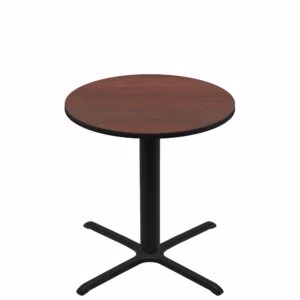 42" Round Two-Sided Mahogany/Black Quick Ship Table - Mahogany Up + Black Counter Height 36" x 36" Cross Base
