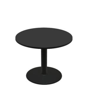 48" Round Two-Sided Mahogany/Black Quick Ship Table - Black Up + Black Standard Height 30" Disc Base