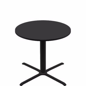 48" Round Two-Sided Mahogany/Black Quick Ship Table - Black Up + Black Counter Height 40" x 40" Cross Base