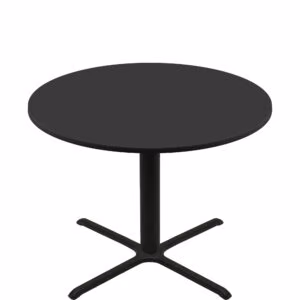 60" Round Two-Sided Mahogany/Black Quick Ship Table - Black Up + Black Counter Height 40" x 40" Cross Base