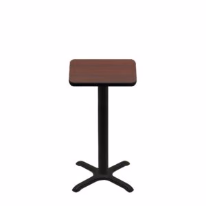 24" x 24" Two-Sided Mahogany/Black Quick Ship Table - Mahogany Up + Black Counter Height 22" x 22" Cross Base