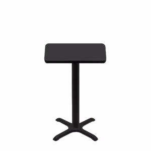 24" x 30" Two-Sided Mahogany/Black Quick Ship Table - Black Up + Black Counter Height 22" x 22" Cross Base
