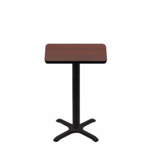 24" x 30" Two-Sided Mahogany/Black Quick Ship Table - Mahogany Up + Black Counter Height 22" x 22" Cross Base