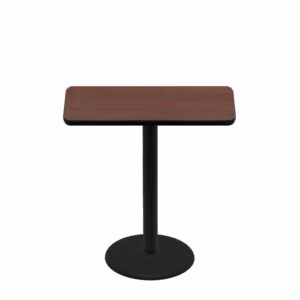 24" x 42" Two-Sided Mahogany/Black Quick Ship Table - Mahogany Up + Black Counter Height 22" Disc Base