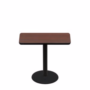 24" x 42" Two-Sided Mahogany/Black Quick Ship Table - Mahogany Up + Black Standard Height 22" Disc Base