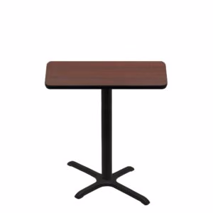 24" x 42" Two-Sided Mahogany/Black Quick Ship Table - Mahogany Up + Black Counter Height 22" x 30" Cross Base