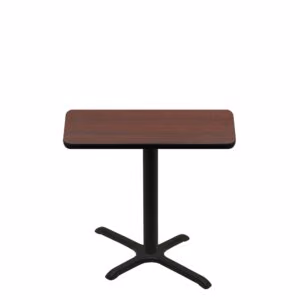 24" x 42" Two-Sided Mahogany/Black Quick Ship Table - Mahogany Up + Black Standard Height 22" x 30" Cross Base
