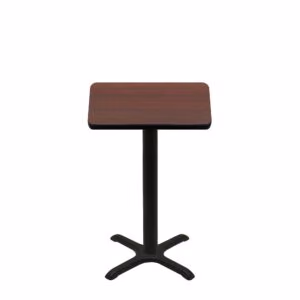 30" x 30" Two-Sided Mahogany/Black Quick Ship Table - Mahogany Up + Black Counter Height 22" x 22" Cross Base