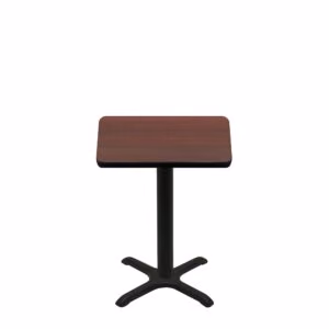 30" x 30" Two-Sided Mahogany/Black Quick Ship Table - Mahogany Up + Black Standard Height 22" x 22" Cross Base