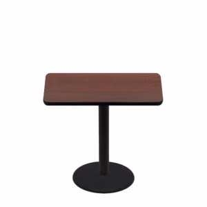 30" x 42" Two-Sided Mahogany/Black Quick Ship Table - Mahogany Up + Black Standard Height 22" Disc Base