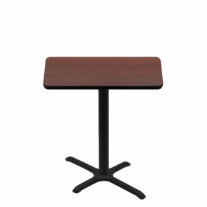 30" x 42" Two-Sided Mahogany/Black Quick Ship Table - Mahogany Up + Black Counter Height 22" x 30" Cross Base