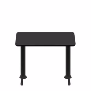 30" x 48" Two-Sided Mahogany/Black Quick Ship Table - Black Up + (2) Black ADA 22" T Bases